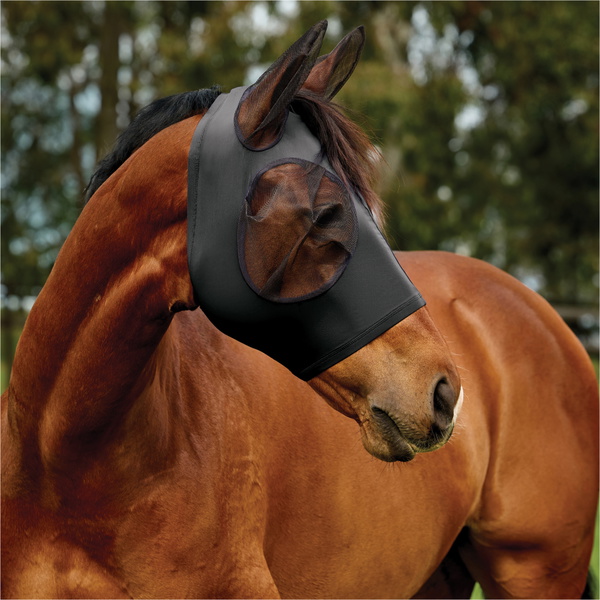 2026 WeatherBeeta Confortec Deluxe Stretch Masque Anti-mouches Avec Oreilles 1029984 - Black / Black
